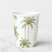 Tropisches Brautparty mit grünen Palmen Pappbecher (Rechts)