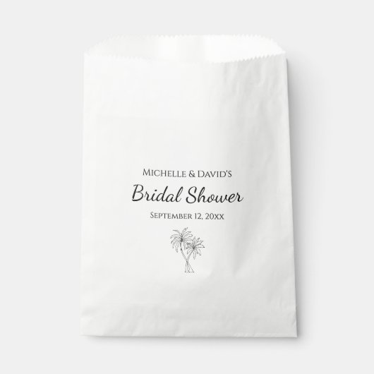 Tropisches Brautparty Moderne Elegante Palmen Geschenktütchen (Vorderseite)