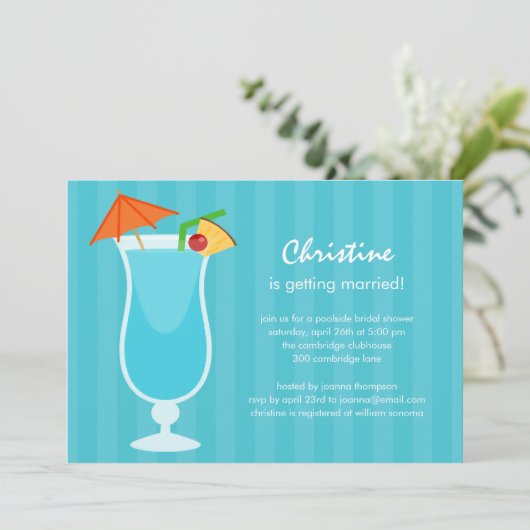 Tropisches Brautparty oder Junggeselinnen-Abschied Einladung (Stehend Vorderseite)