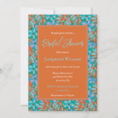 Tropisches Brautparty Orange und Blume Einladung (Vorderseite)