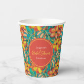 Tropisches Brautparty Orange und Gelb Pappbecher (Vorderseite)