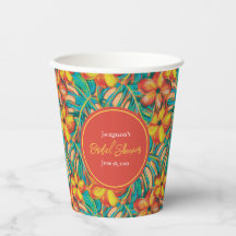 Tropisches Brautparty Orange und Gelb