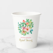 Tropisches Brautparty Pappbecher (Vorderseite)