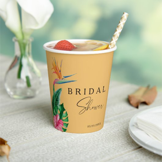Tropisches Brautparty Pappbecher (In Situ)