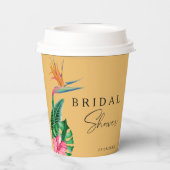 Tropisches Brautparty Pappbecher (Rückseite)