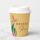 Tropisches Brautparty Pappbecher (Vorderseite)