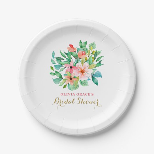 Tropisches Brautparty Pappteller (Vorderseite)