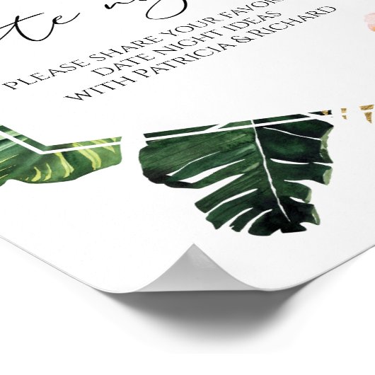 Tropisches Brautparty Poster (Ecke)