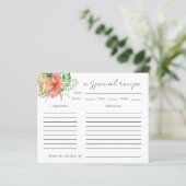 Tropisches Brautparty Rezept Karte (Stehend Vorderseite)