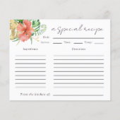 Tropisches Brautparty Rezept Karte (Vorderseite)