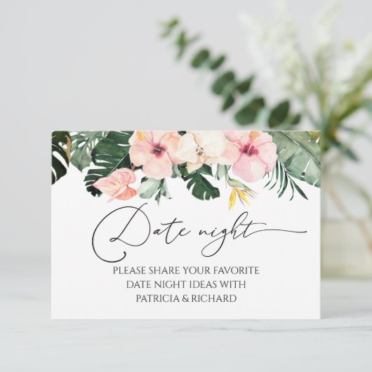 Tropisches Brautparty RSVP Karte (Stehend Vorderseite)