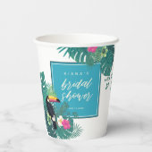 Tropisches Brautparty Wasserfarbe Aquamarin ID577 Pappbecher (Rückseite)