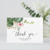 Tropisches Brautparty Wasserfarbe danke Karte (Stehend Vorderseite)