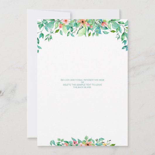 Tropisches Brautparty Wasserfarbe Luau Einladung (Rückseite)