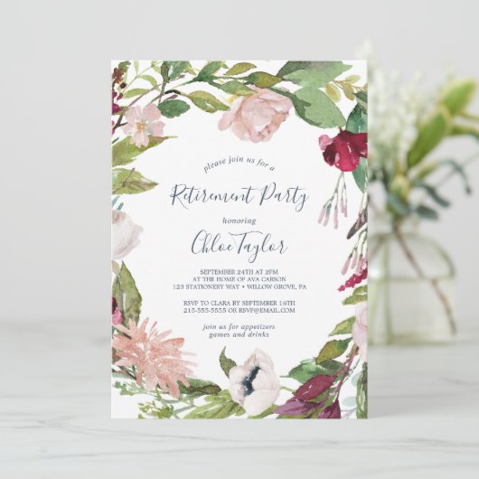 Tropisches Breeze Retirement-Party Einladung (Stehend Vorderseite)