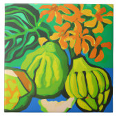 Tropisches Brotfruchtfliesen Fliese (Vorderseite)