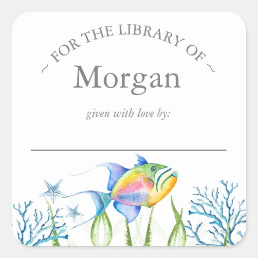 tropisches Buchzeichen Quadratischer Aufkleber (Vorderseite)