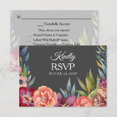 Tropisches Bugundy UAWG 3 Speisekarte Grau RSVP Karte (Vorne/Hinten)