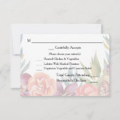 Tropisches Bugundy-UAWG mit Blütenpracht RSVP Karte (Rückseite)