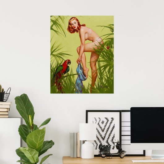 Tropisches Button Poster (Heimbüro)