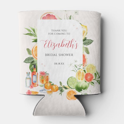 Tropisches Citrus-Brautparty Dosenkühler (Rückseite)