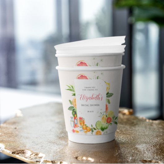 Tropisches Citrus-Brautparty Pappbecher