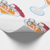 Tropisches Cocktail Martini Glas Cartoon Charakter Geschenkpapier (Ecke)