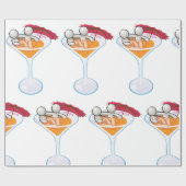 Tropisches Cocktail Martini Glas Cartoon Charakter Geschenkpapier (Flach)