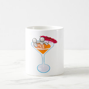 Tropisches Cocktail Martini Glas Cartoon Charakter Kaffeetasse