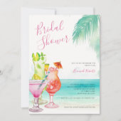 Tropisches Cocktails Beach Brautparty Einladung (Vorderseite)