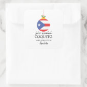 Tropisches Coconut Coquito Weihnachtsgetränk Quadratischer Aufkleber (Tasche)