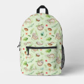 Tropisches Coconut-Sloth-Muster Bedruckter Rucksack (Vorderseite)