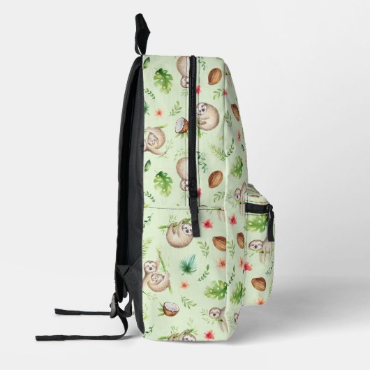 Tropisches Coconut-Sloth-Muster Bedruckter Rucksack (Links)