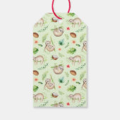 Tropisches Coconut-Sloth-Muster Geschenkanhänger (Rückseite)