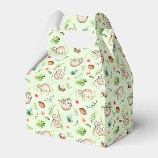 Tropisches Coconut-Sloth-Muster Geschenkschachtel (Rückseite)