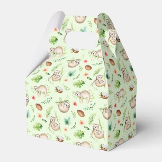 Tropisches Coconut-Sloth-Muster Geschenkschachtel (Vorderseite)