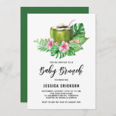 Tropisches Coconut Summer Baby Brunch Einladung (Vorne/Hinten)