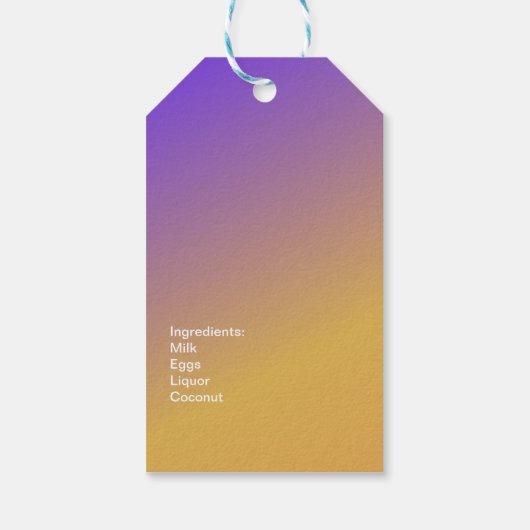 Tropisches Coquito Rezept Kokosnuss-Ei Nr. Geschenkanhänger (Rückseite)