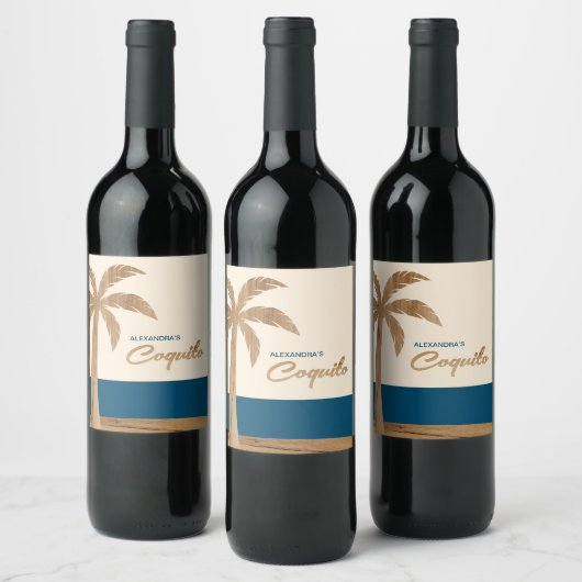 Tropisches Coquito Set für Lebensmittel und Geträn Weinetikett (Flaschen)