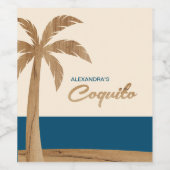 Tropisches Coquito Set für Lebensmittel und Geträn Weinetikett (Einzelnes Label)