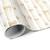 Tropisches Creme-Bambus Geschenkpapier (Rolleneckpunkt)