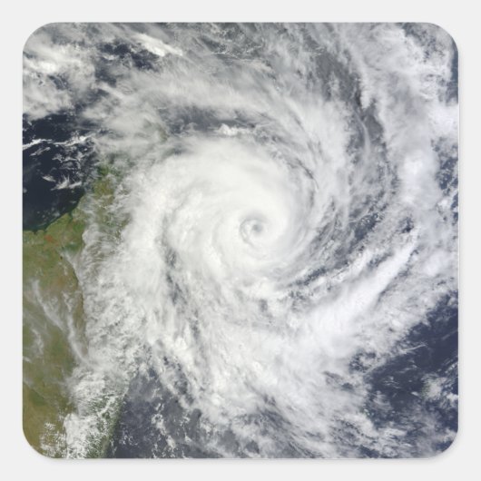 Tropisches Cyclone Bingiza Quadratischer Aufkleber (Vorderseite)