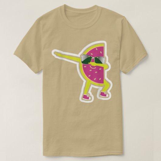 Tropisches Dabbing Wassermelone T-Shirt (Design vorne)