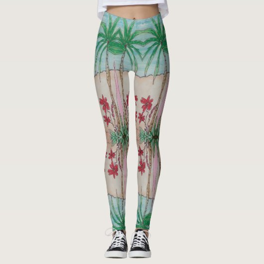 Tropisches Design Leggings (Vorderseite)