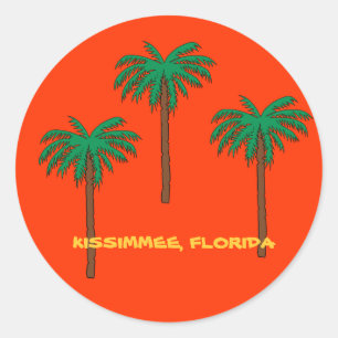 Tropisches Design von Kissimmee, Florida Runder Aufkleber