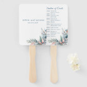 Tropisches Dream-Hochzeitsprogramm für Wasserfarbe Fächer (Vorne und Hinten)