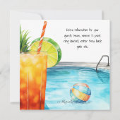 Tropisches Drink- und Pool-Party Einladung (Rückseite)
