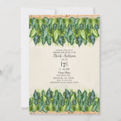 Tropisches Dschungel Blätter & Bambus Brautparty Einladung (Vorderseite)