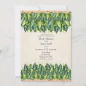 Tropisches Dschungel Blätter & Botanische Hochzeit Einladung (Vorderseite)