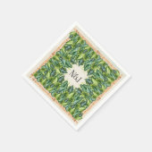 Tropisches Dschungel Blätter & Botanische Hochzeit Serviette (Ecke)